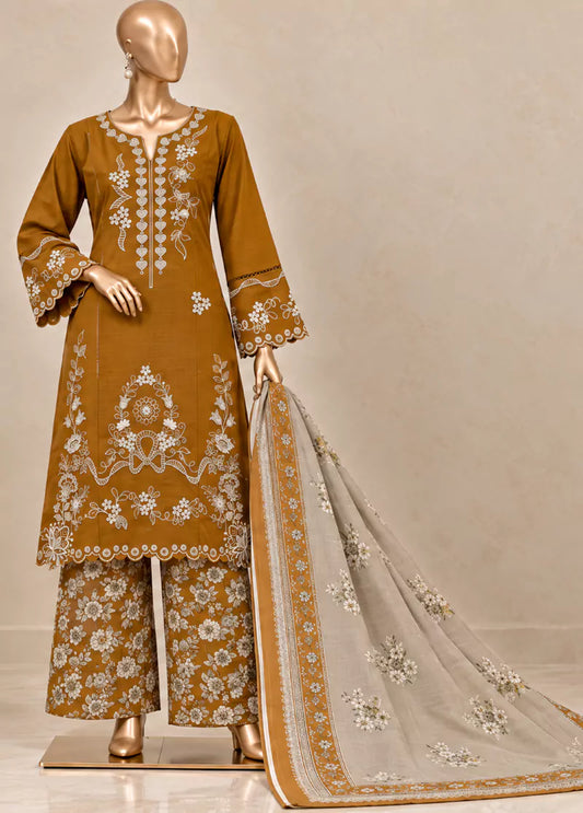 Bin Saeed 3 Piece Embroidered Stitched Khaddar KD-31
