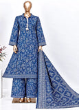 Bin-Saeed 3 Piece Printed Stitched Khaddar Frock with Trouser & Dupatta