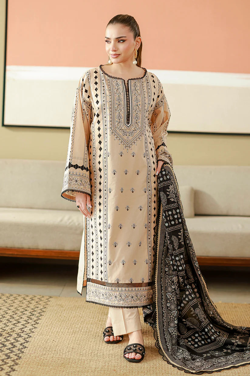 Zellbury - Embroidered Chikankari Shirt Shalwar Dupatta - 4047