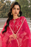 Zellbury Women Embroidered Organza Shirt, Shalwar & Dupatta in Pink (3-Piece Unstitched Suit - Style 4202)