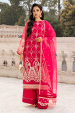 Zellbury Women Embroidered Organza Shirt, Shalwar & Dupatta in Pink (3-Piece Unstitched Suit - Style 4202)