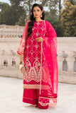 Zellbury Women Embroidered Organza Shirt, Shalwar & Dupatta in Pink (3-Piece Unstitched Suit - Style 4202)