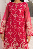 Zellbury Women Embroidered Organza Shirt, Shalwar & Dupatta in Pink (3-Piece Unstitched Suit - Style 4202)