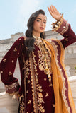 Zellbury Women: Embroidered Velvet Shirt, Shalwar & Dupatta in Maroon (3-Piece Unstitched Suit - Style 4205)
