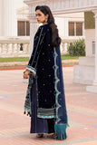 Zellbury Women: Embroidered Velvet Shirt, Shalwar & Dupatta in Blue (3-Piece Unstitched Suit - Style 4206)