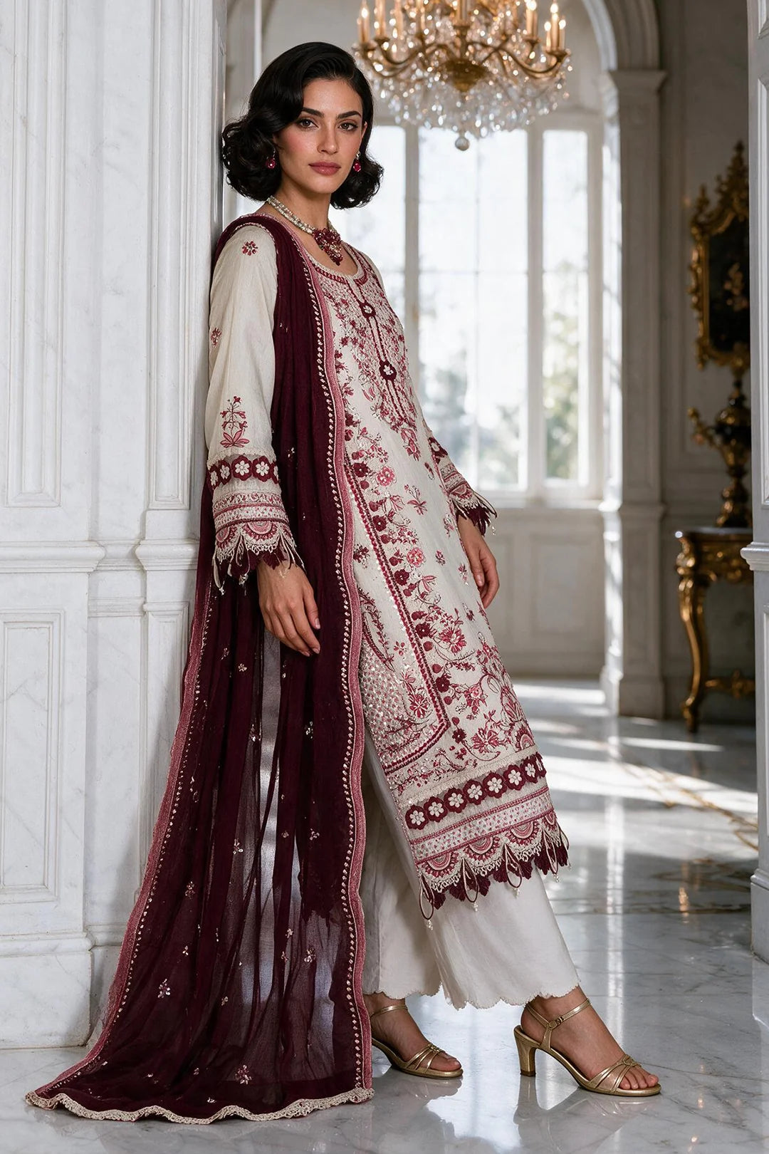 Zellbury | Embroidered Shirt Shalwar Dupatta - 4223