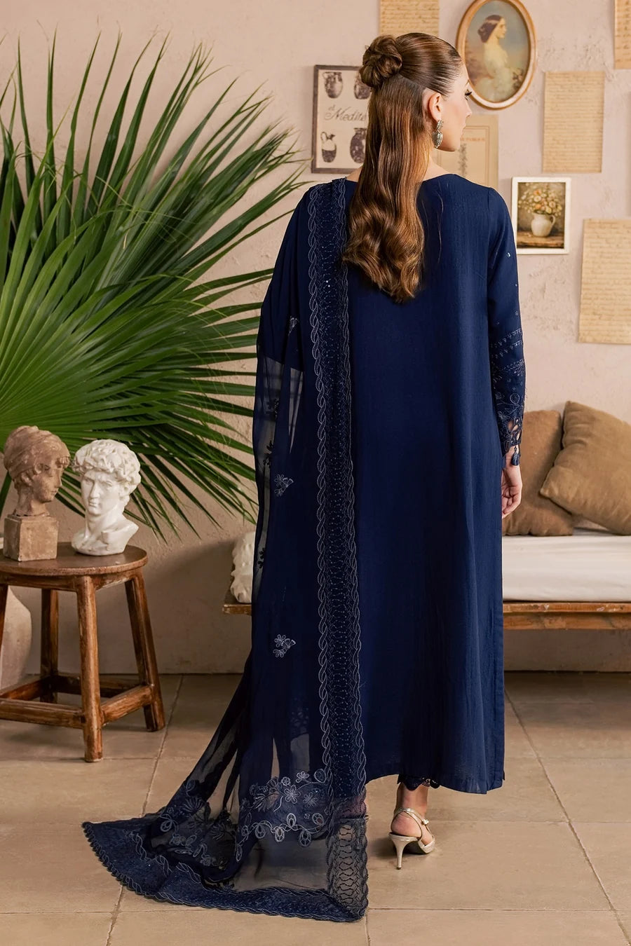 Nureh NE-272 – Luxury Embroidered Karandi 3 Piece Unstitched Suit | Chiffon Dupatta