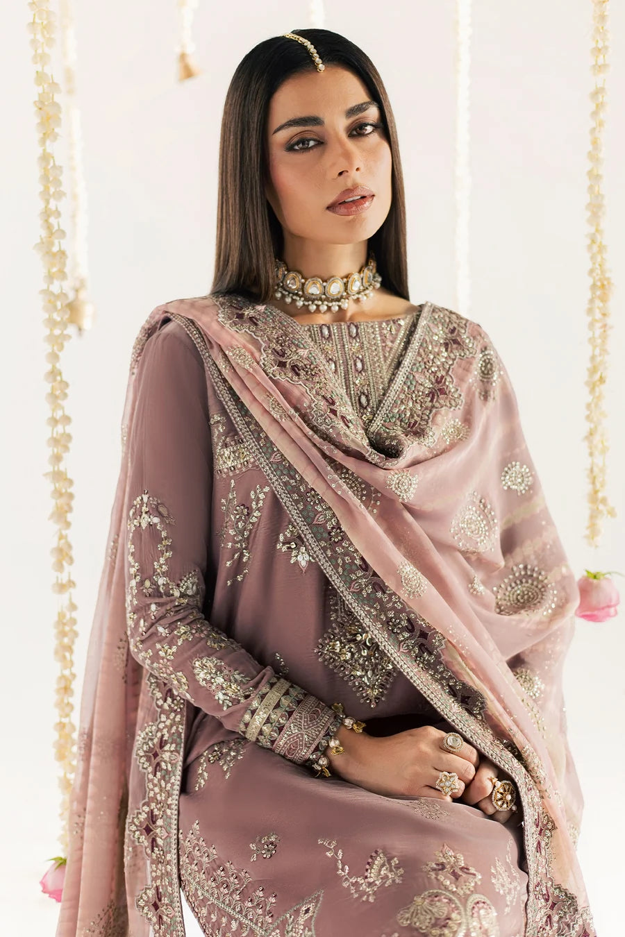 NW-135 | Nureh Maya 3Pc Embroidered And Embellished Velvet