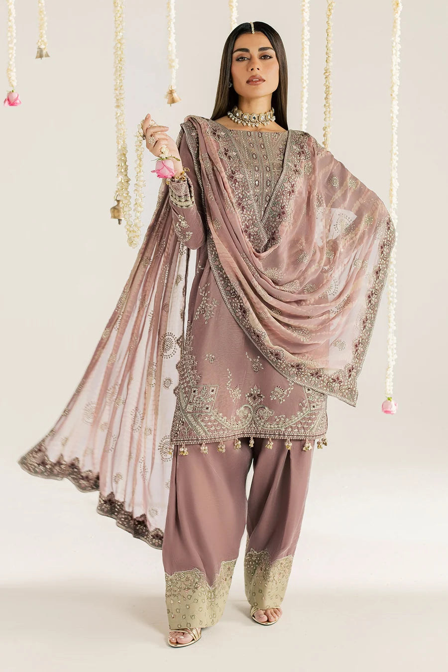 NW-135 | Nureh Maya 3Pc Embroidered And Embellished Velvet