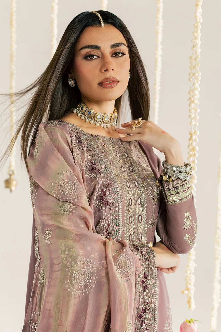 NW-135 | Nureh Maya 3Pc Embroidered And Embellished Velvet
