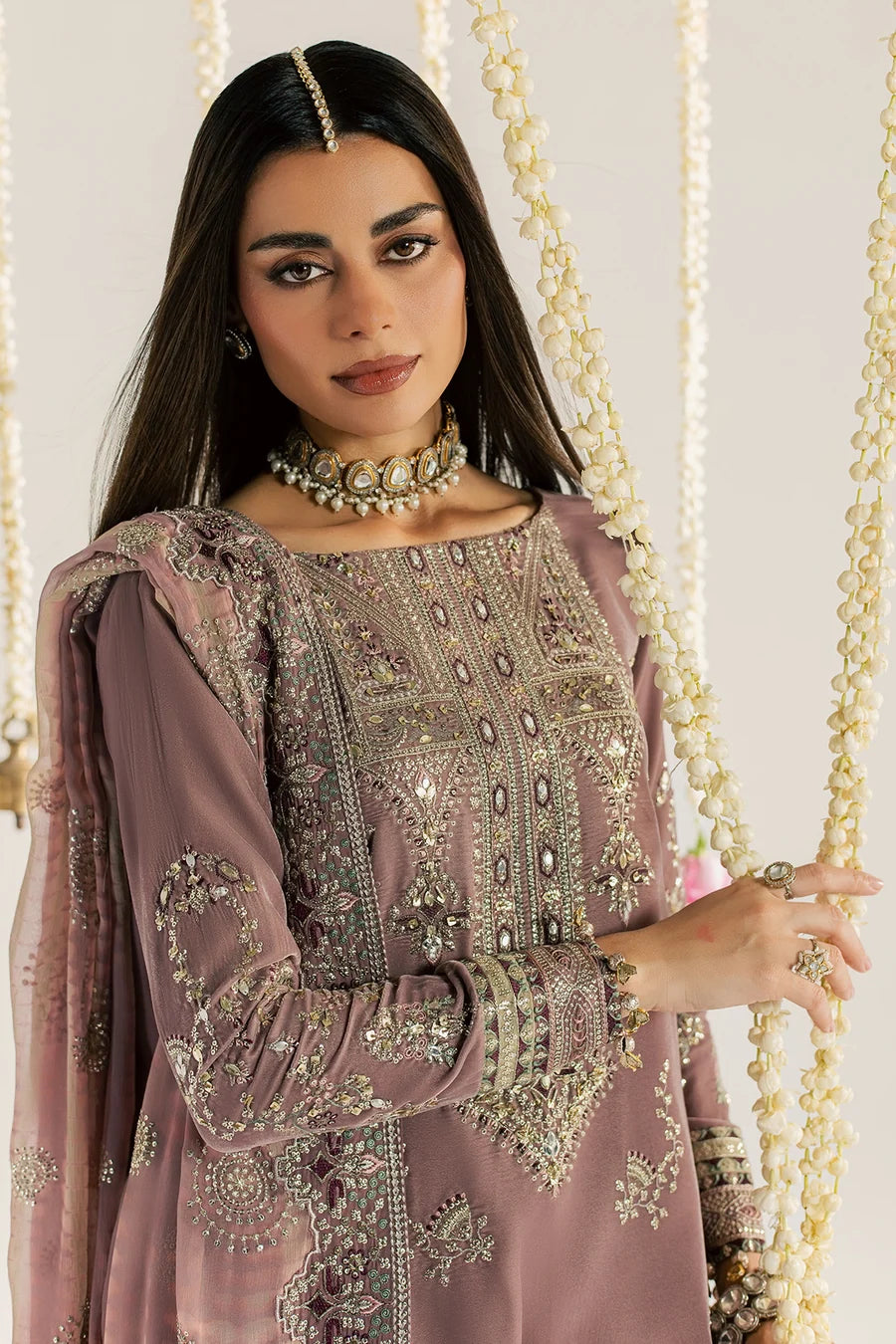 NW-135 | Nureh Maya 3Pc Embroidered And Embellished Velvet