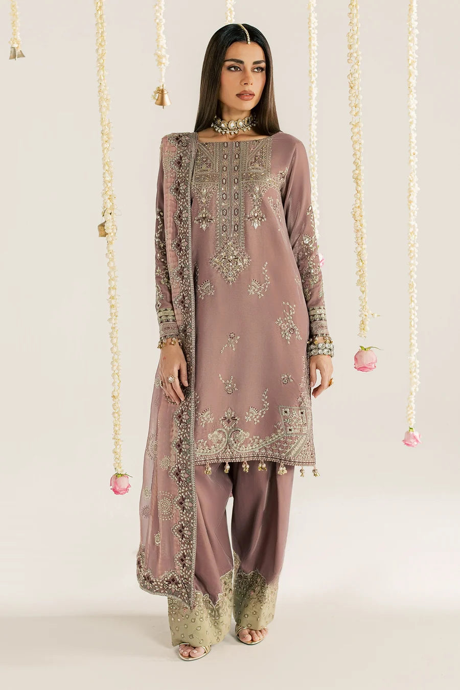 NW-135 | Nureh Maya 3Pc Embroidered And Embellished Velvet