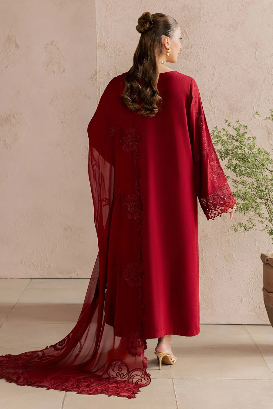 Nureh NE-274 – Luxury Embroidered Karandi 3 Piece Unstitched Suit | Chiffon Dupatta