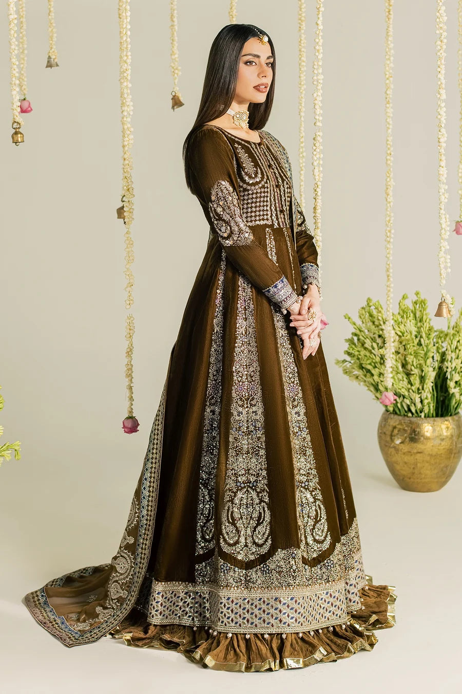 NW-133 | Nureh Maya 3Pc Embroidered And Embellished Velvet