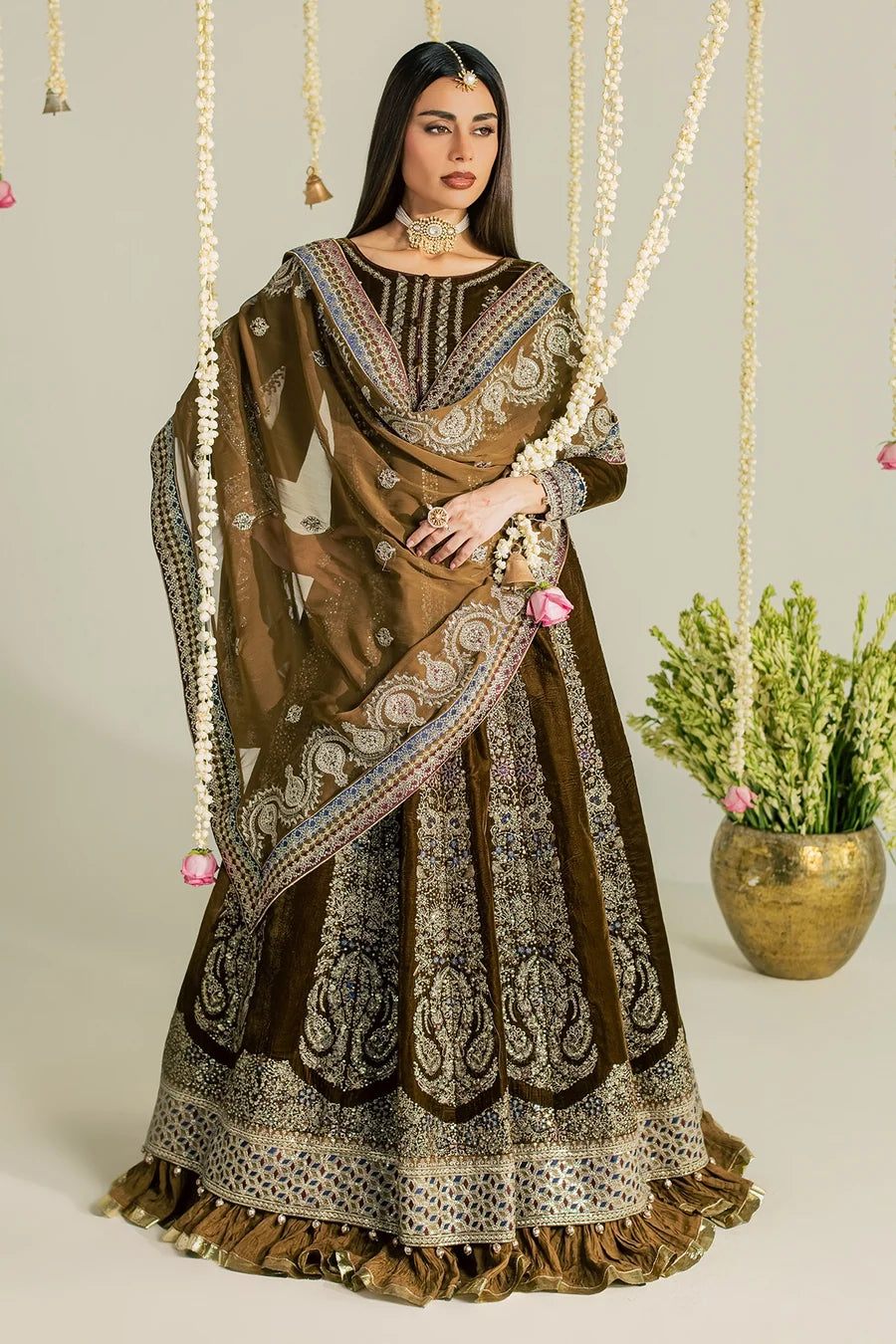 NW-133 | Nureh Maya 3Pc Embroidered And Embellished Velvet