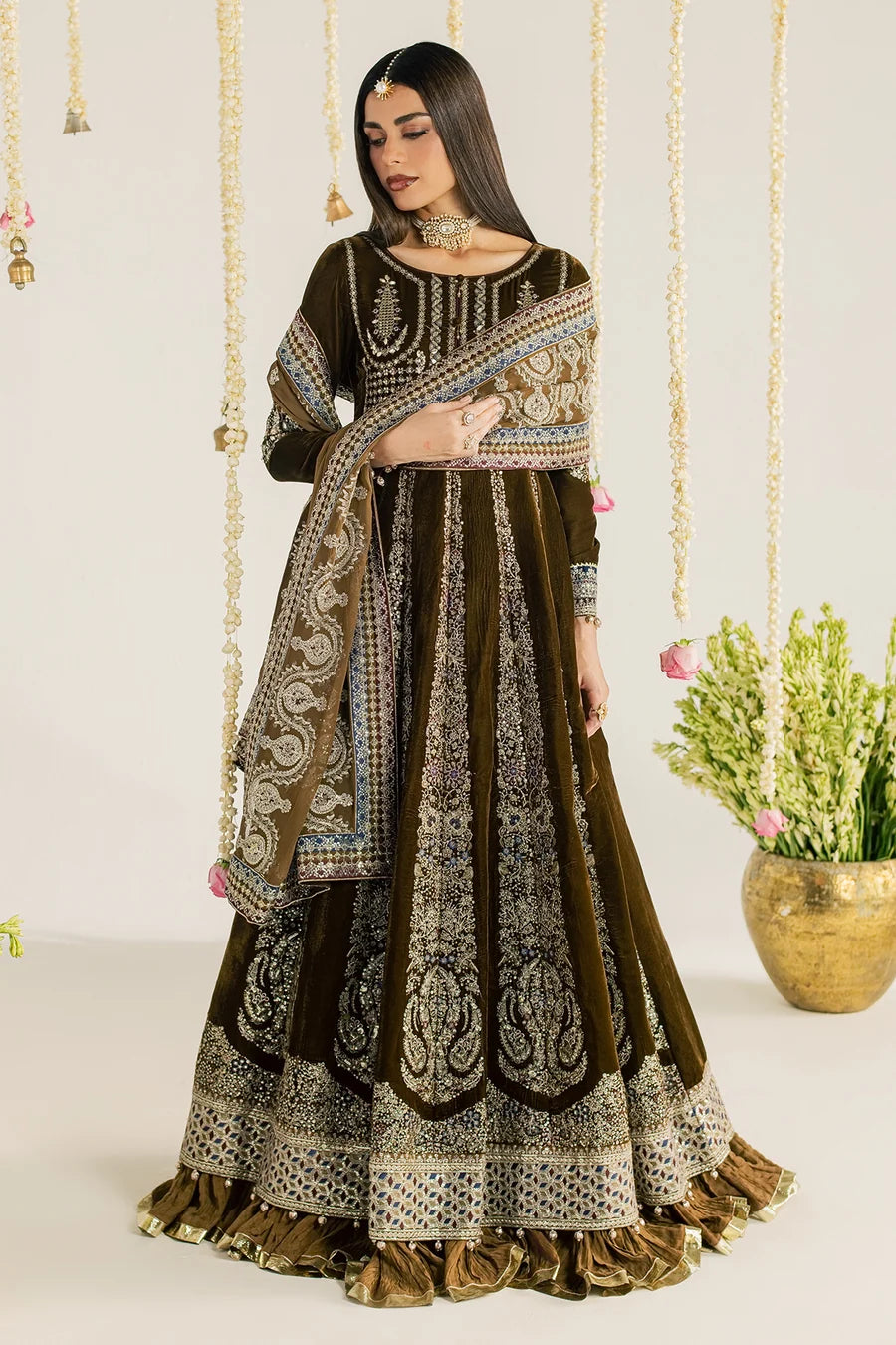 NW-133 | Nureh Maya 3Pc Embroidered And Embellished Velvet