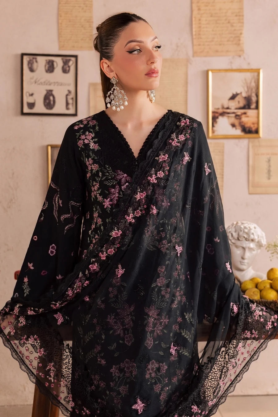 Nureh NE-275 – Luxury Embroidered Karandi 3 Piece Unstitched Suit | Chiffon Dupatta
