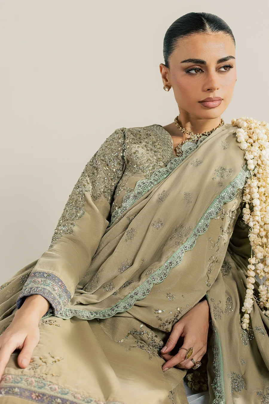 NW-132 | Nureh Maya 3Pc Embroidered And Embellished Velvet