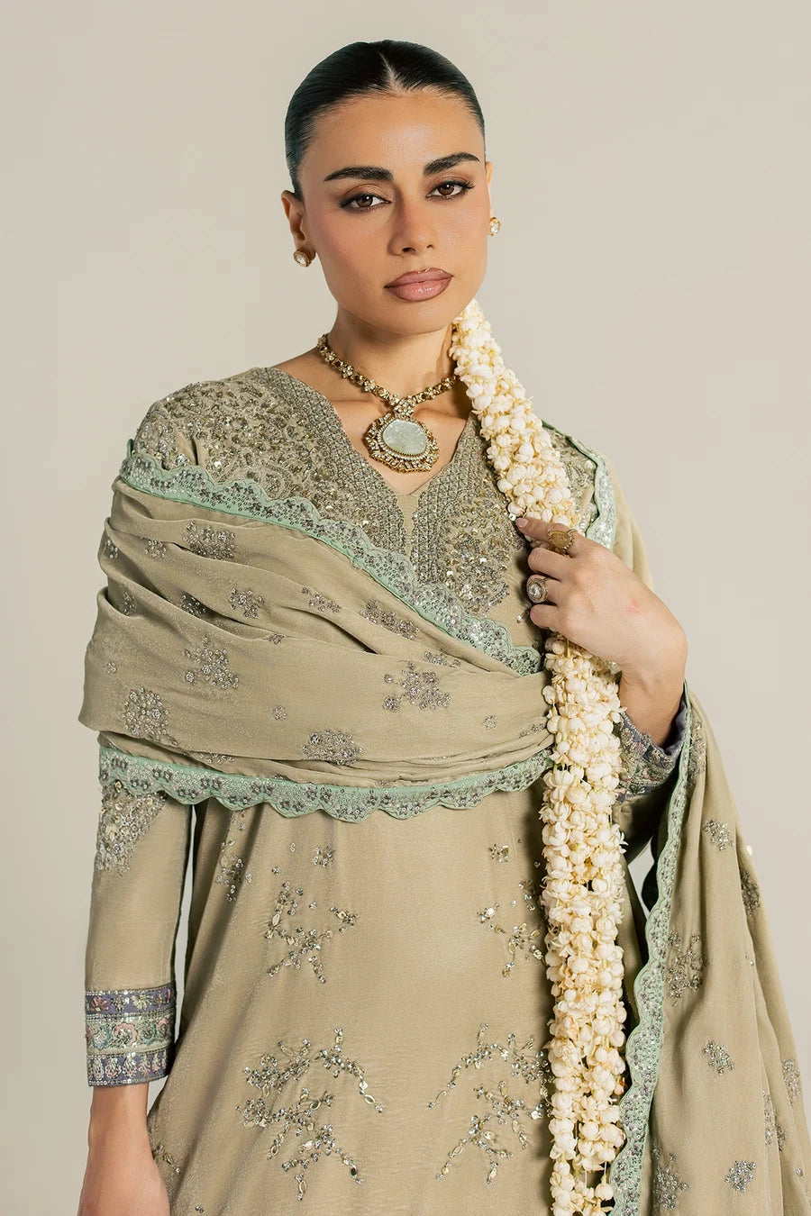 NW-132 | Nureh Maya 3Pc Embroidered And Embellished Velvet