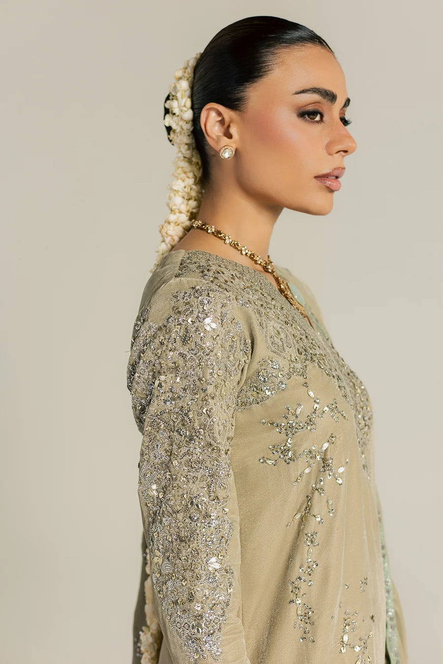 NW-132 | Nureh Maya 3Pc Embroidered And Embellished Velvet