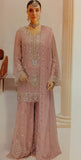 Ramsha Luxury Embroidered Chiffon - Rosewood Pink (WE-542)