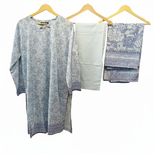 Elegant 3-PC stitched Printed Suit