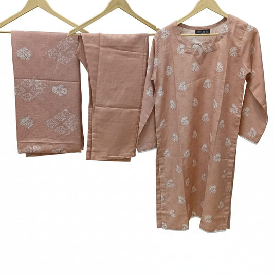 Elegant 3-PC stitched Printed Suit