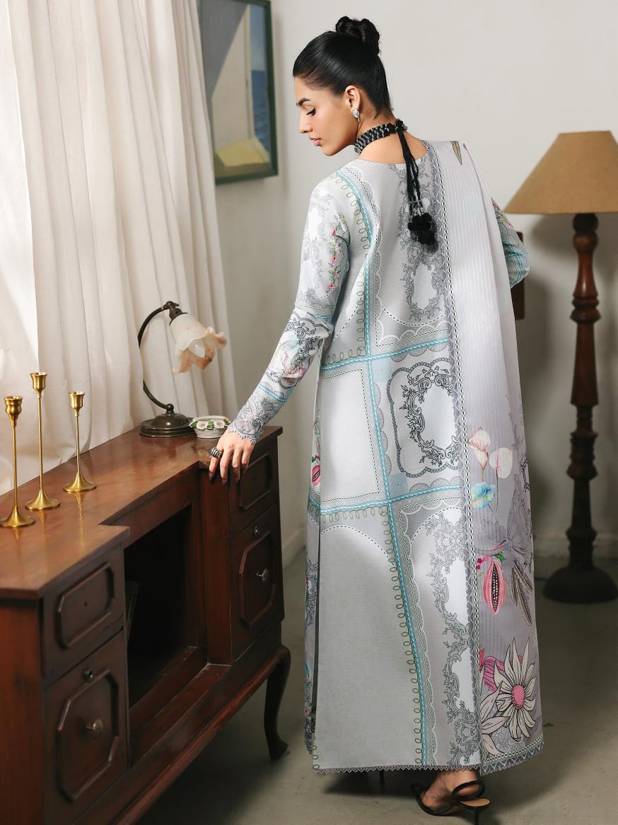 Qalamkar QPrints Unstitched Jacquard Weaved 3Pc Suit QW-12A MARLA