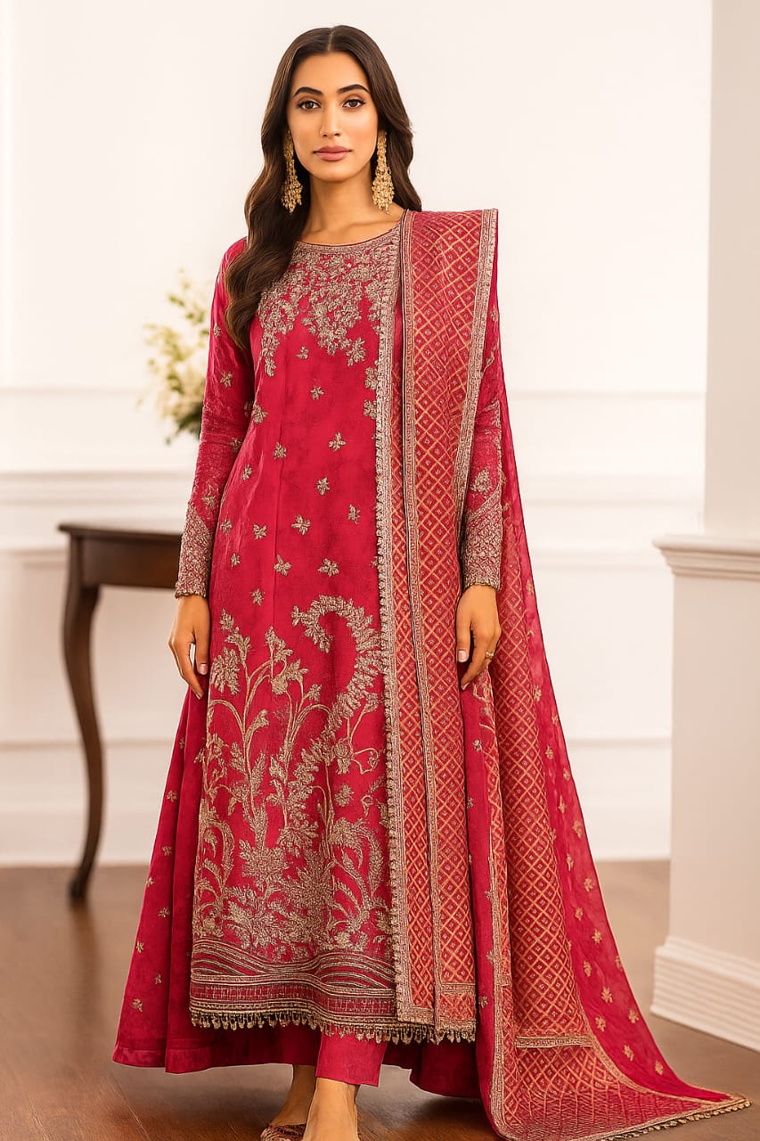 Mushq Sham Shandaar  Chiffon Unstitched 3Pc Suit MMS 10