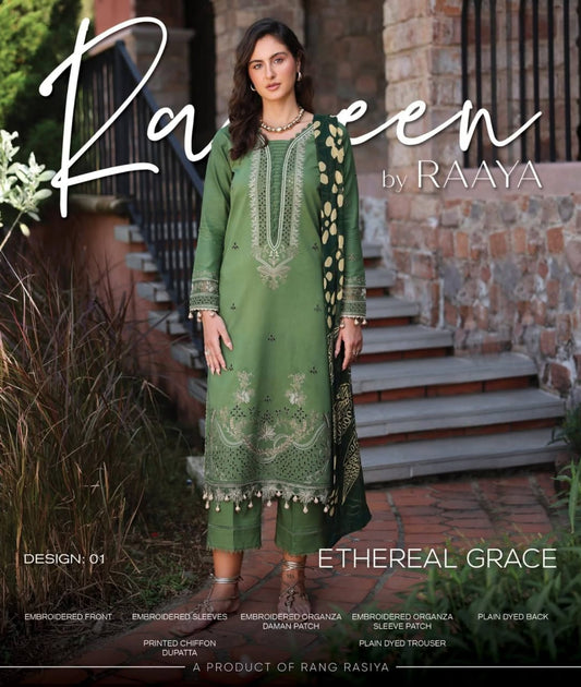 Ethereal Grace - Rang Rasiya Raaya | Embroidered 3 Piece Unstitched Lawn Suit