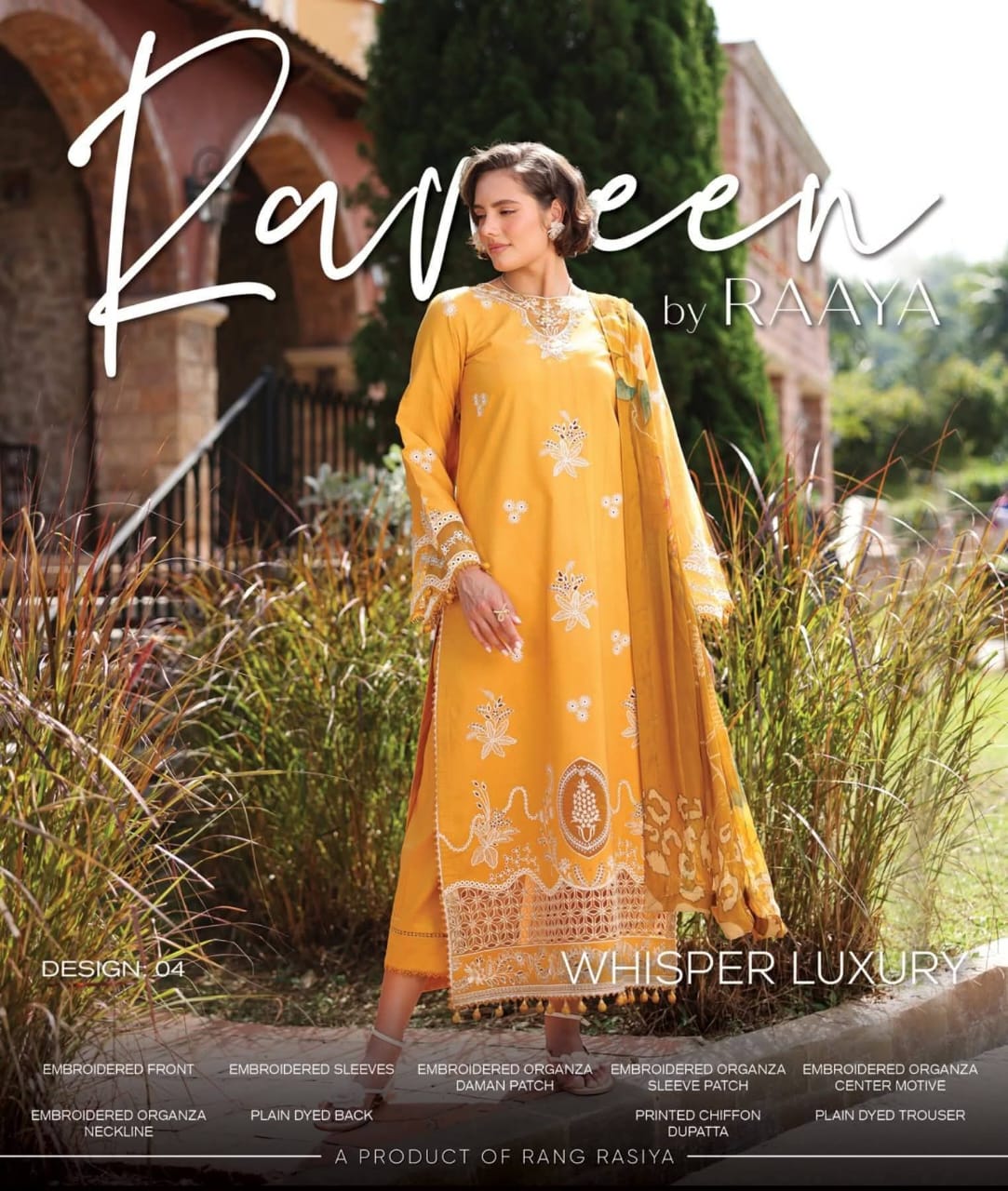 Whisper Luxury - Rang Rasiya Raaya | Embroidered 3 Piece Unstitched Lawn Suit