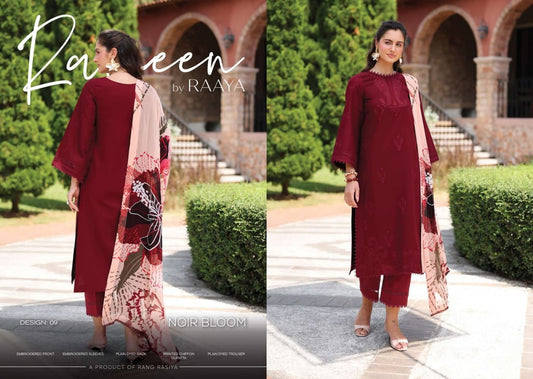 NOIR BLOOM - Luxury - Rang Rasiya Raaya | Embroidered 3 Piece Unstitched Lawn Suit