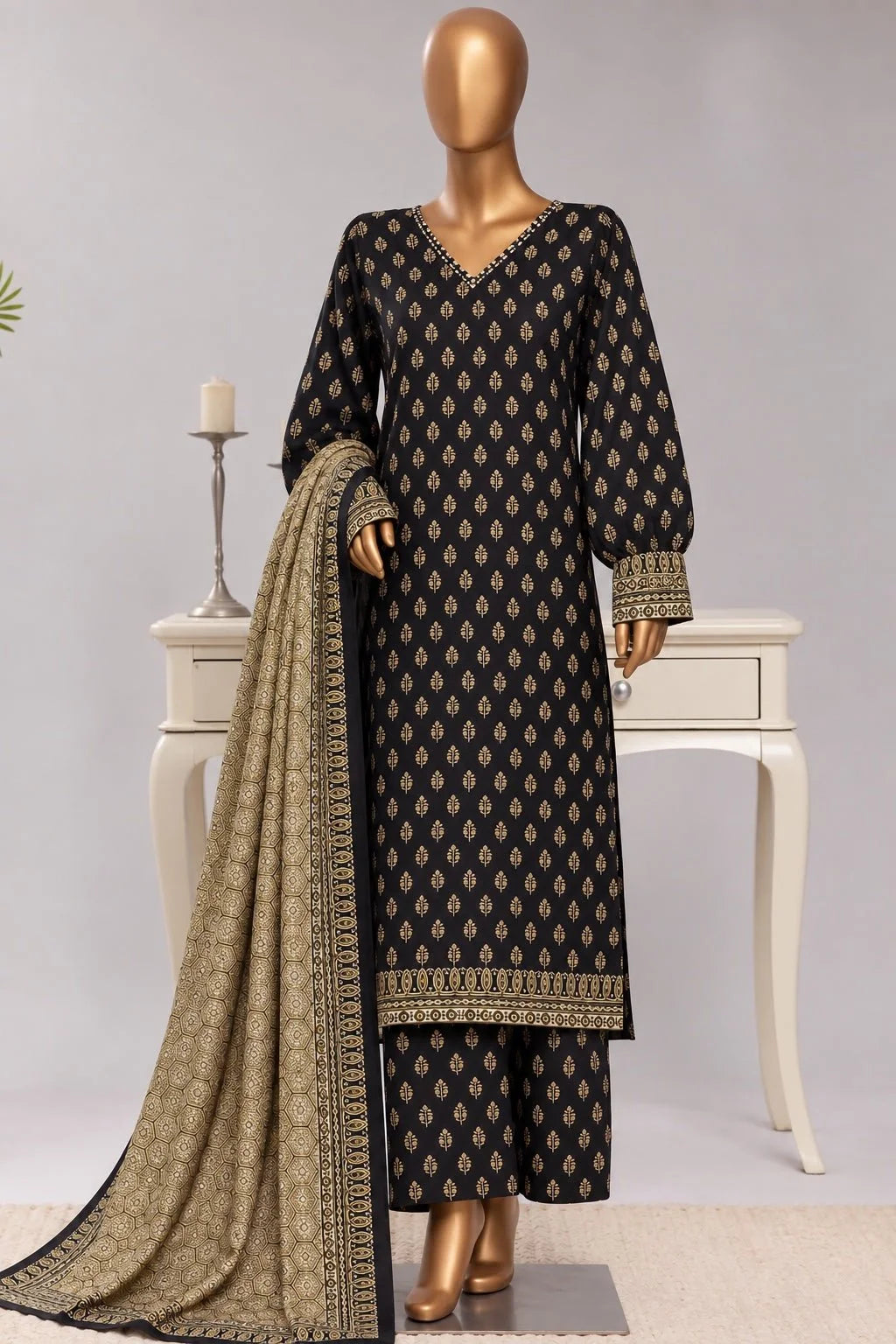 Bin-Saeed 3 Piece Printed Stitched Khaddar | KD-13