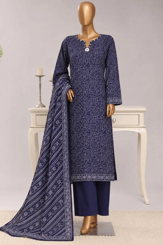 Bin-Saeed 3 Piece Printed Stitched Khaddar | KD-12