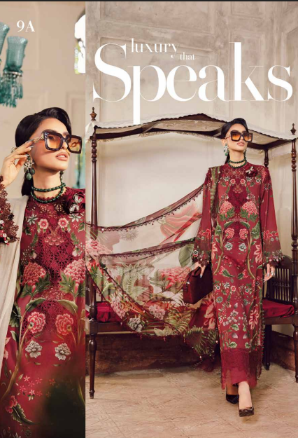 3 Piece Unstitched Embroidered Cambric Suit | MPT-27011-A