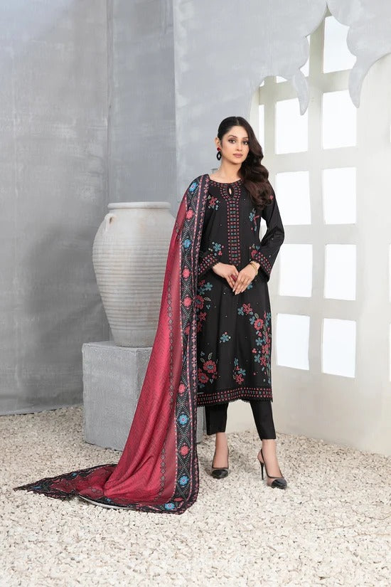 Tawakkal "Muhsina" Staple Linen 3-Piece Suit (D5489) - Black
