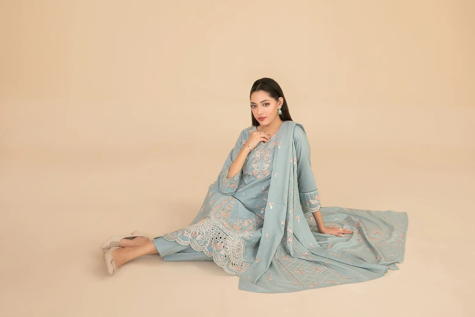 ESENSE BY TAWAKKAL 3pcs Un-Stitched Emb Viscose - D-4461