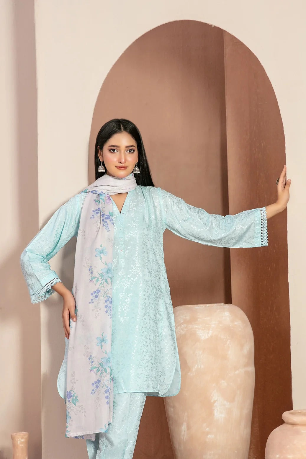 D-5665 - NOORI By Tawakkal Stitched 3 Piece Fancy Jacquard Viscose