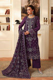 DASTAN  by Ramsha T-406 Luxury Chiffon Suit - Intricately Embroidered Formal Ensemble with Hand-Embellished Organza Neckline & Sequin Shawl (Unstitched 3-Piece)