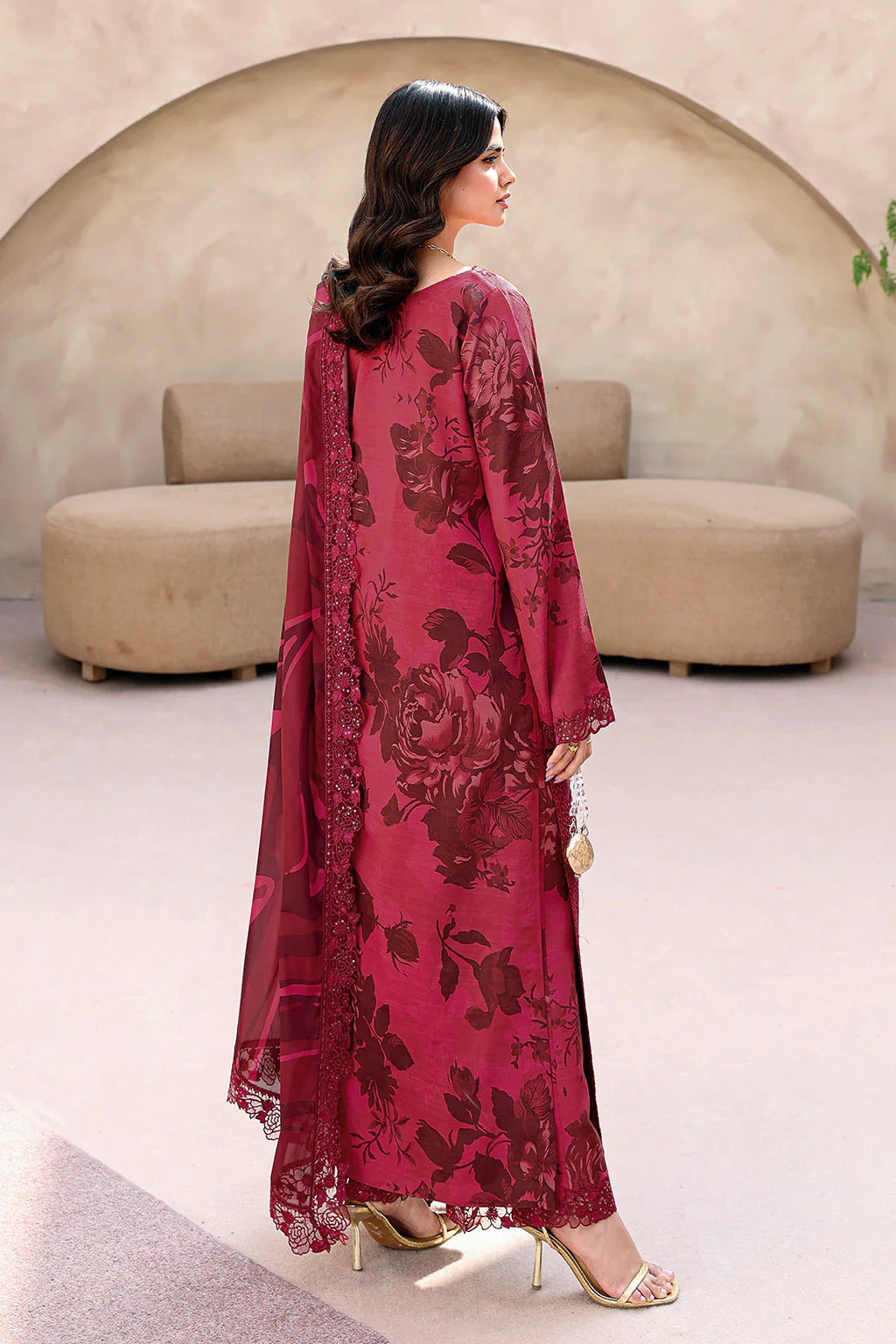 Ramsha Naqsh Collection RS-04 – Embroidered Raw Silk 3-Piece Suit