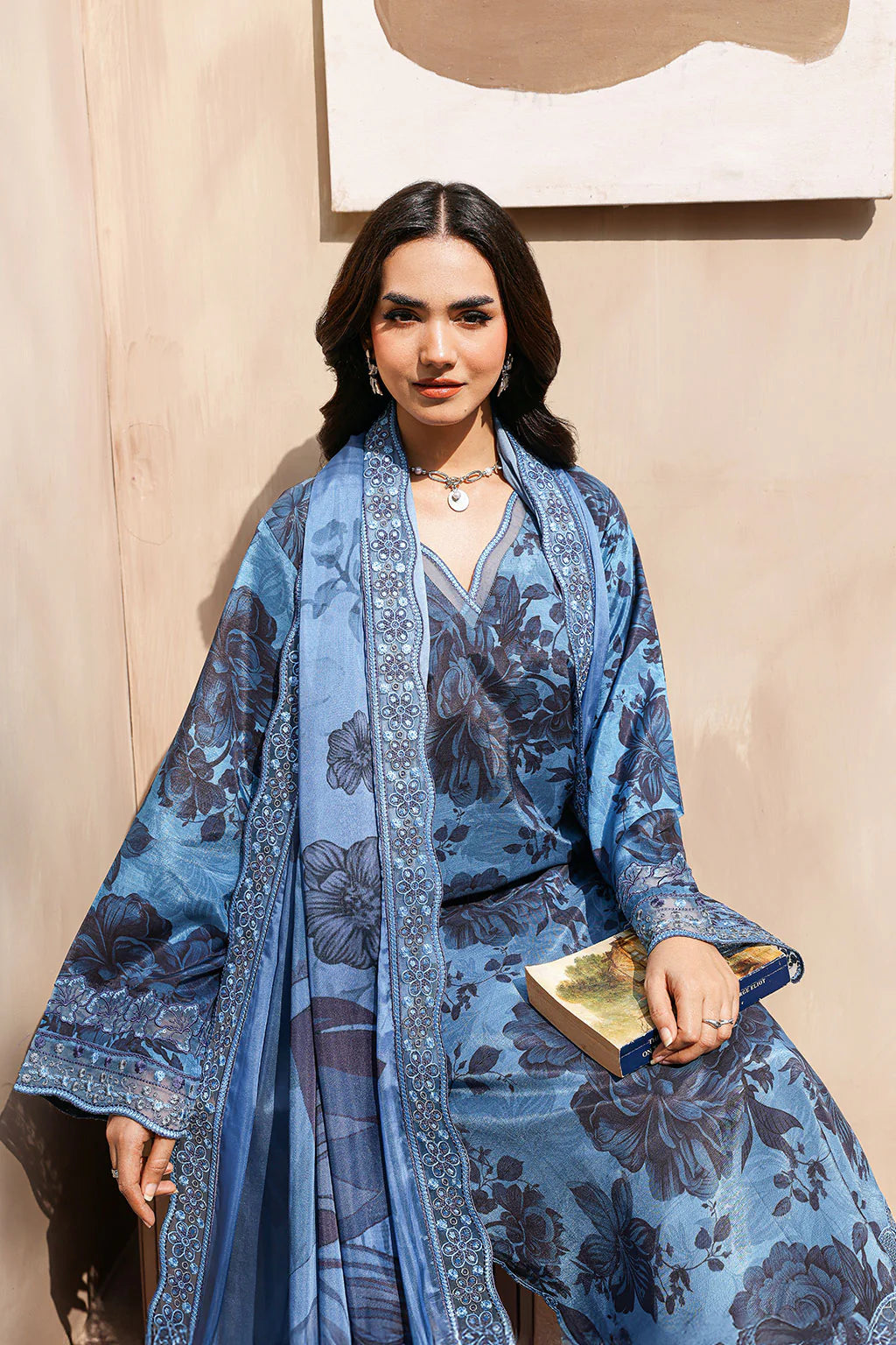 Ramsha Naqsh Collection RS-05 – Embroidered Raw Silk 3-Piece Unstitched Suit