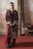 Ramsha V-701 | Luxury Embroidered Maroon Velvet 3-Piece Suit