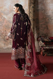 Ramsha V-701 | Luxury Embroidered Maroon Velvet 3-Piece Suit