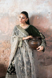 Ramsha V-705 | Luxury Velvet Embroidered 3-Piece Suit with Sequinned Net Dupatta