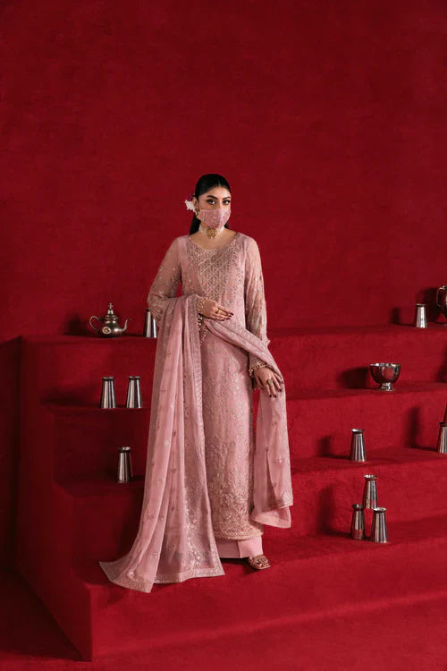 Flossie  Kohinoor KOH-109 - Exquisite Hand-Embroidered Chiffon Unstitched Formal Suit