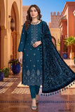 Bin Rashid Embroidered Peach Slub 3-Piece Suit | Kareena Party Wear RO-04