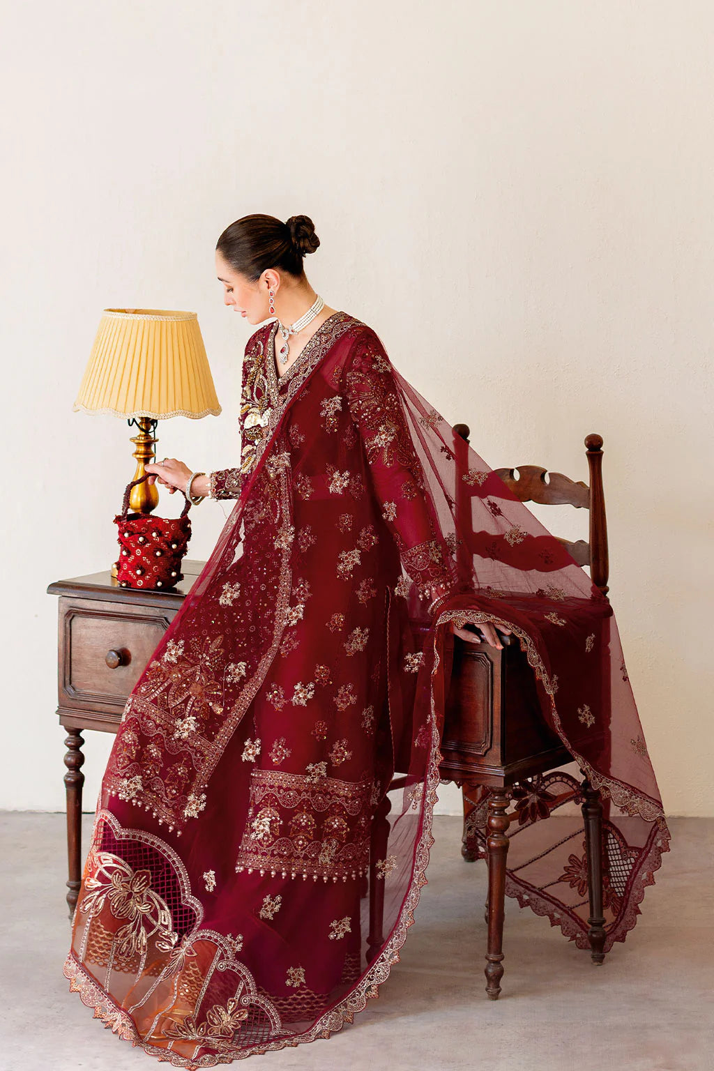 Ramsha H-504 – Luxury Organza Hand-Embellished & Embroidered 3-Piece Festive Ensemble