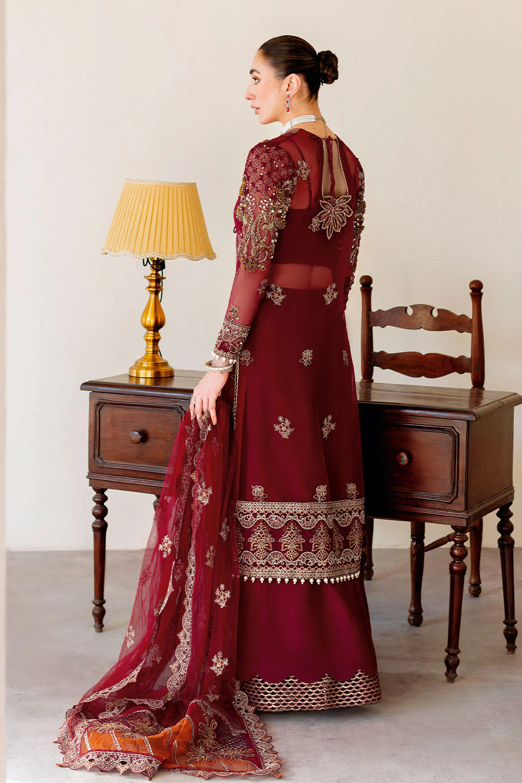 Ramsha H-504 – Luxury Organza Hand-Embellished & Embroidered 3-Piece Festive Ensemble