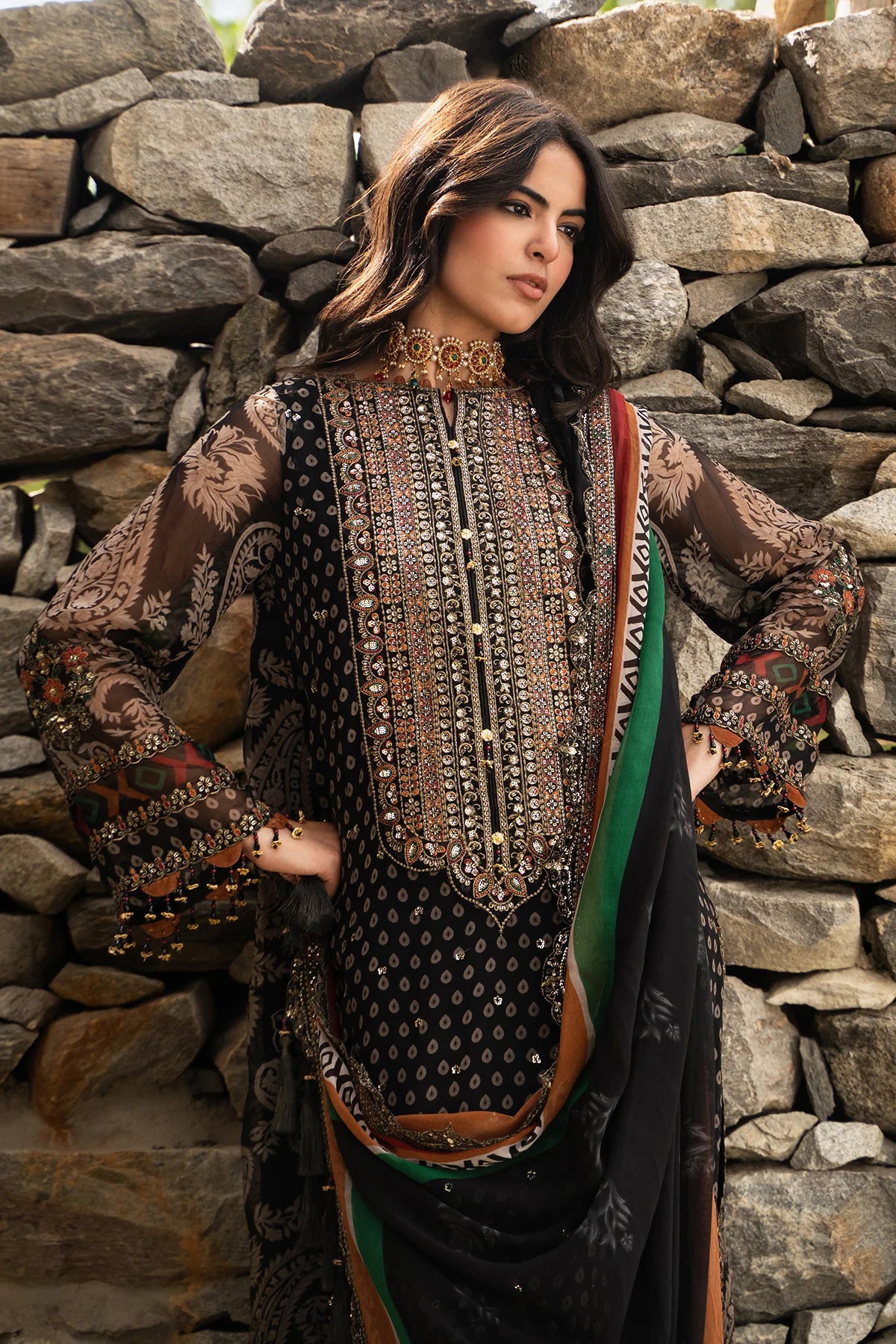 CHARIZMA Unstitched Embroidered Chiffon Collection VSLW6-15